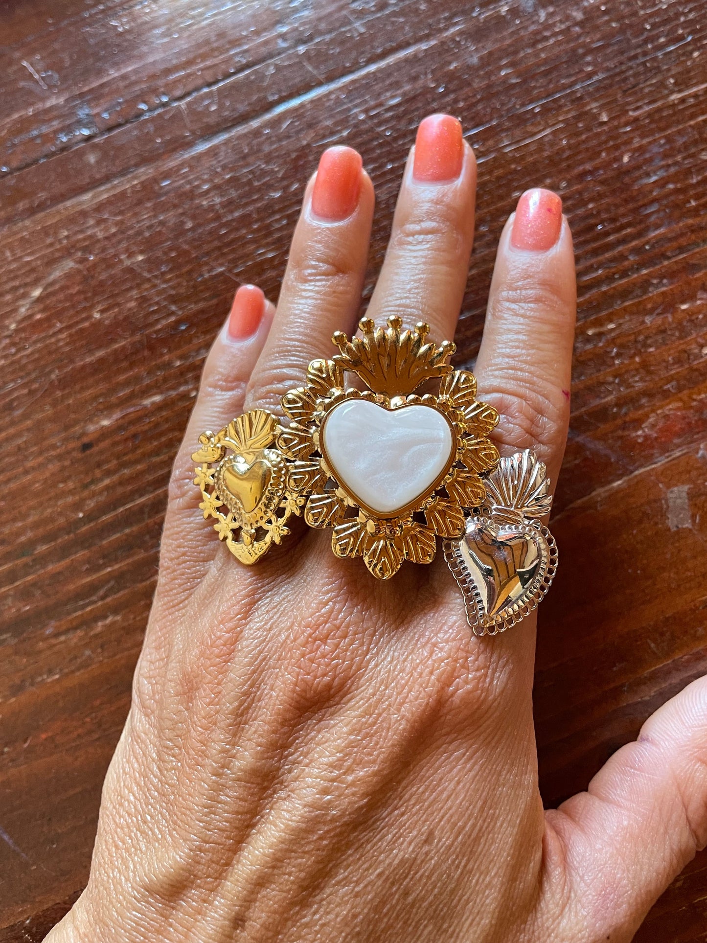 ANELLO CUORE GRANDE dorato