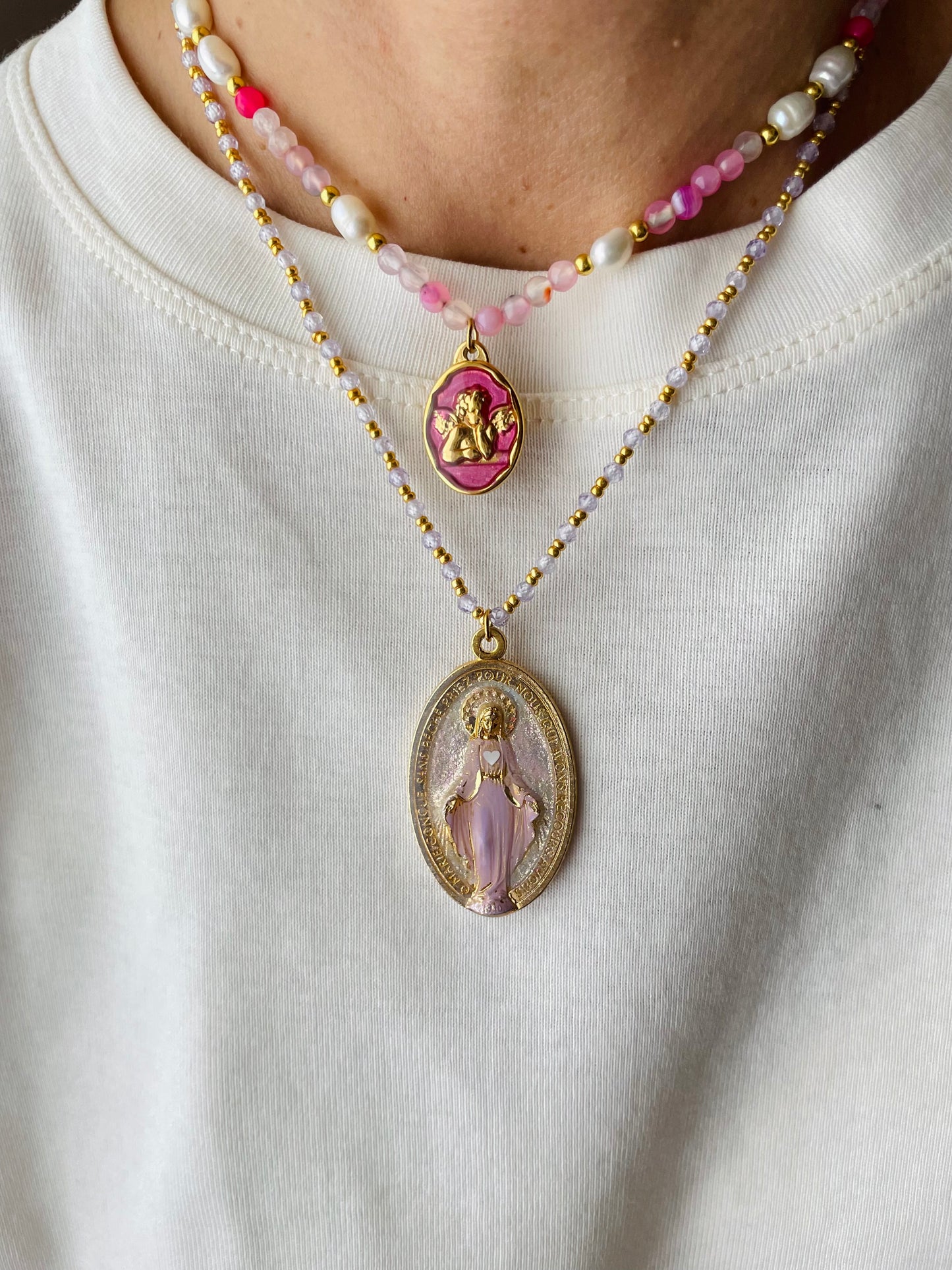 COLLANA BIG MADONNA DIPINTA