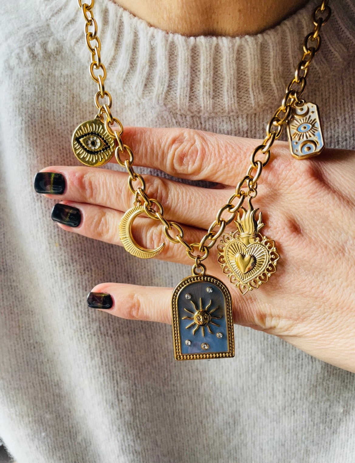 COLLANA RAGGIO DI SOLE azzurro