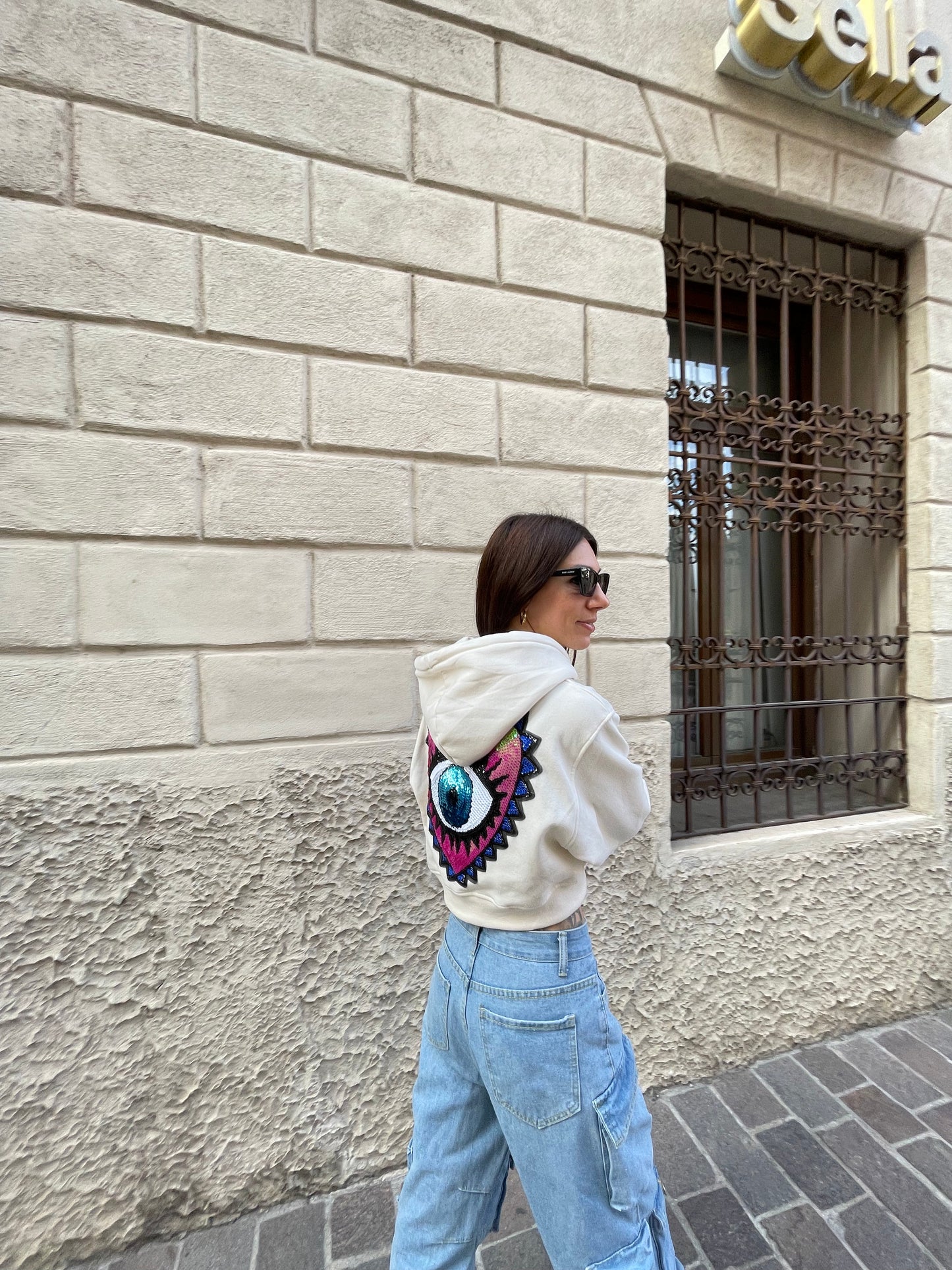 MY EYE CROP HOODIE