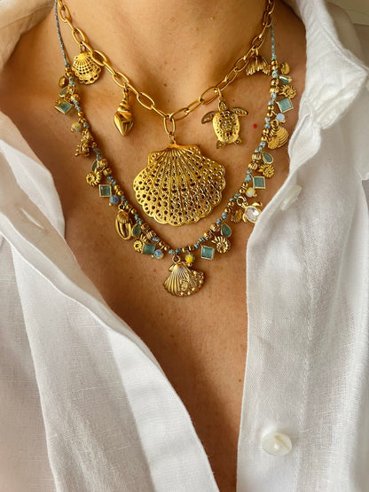 COLLANA CONCHIGLIE AZZURRE