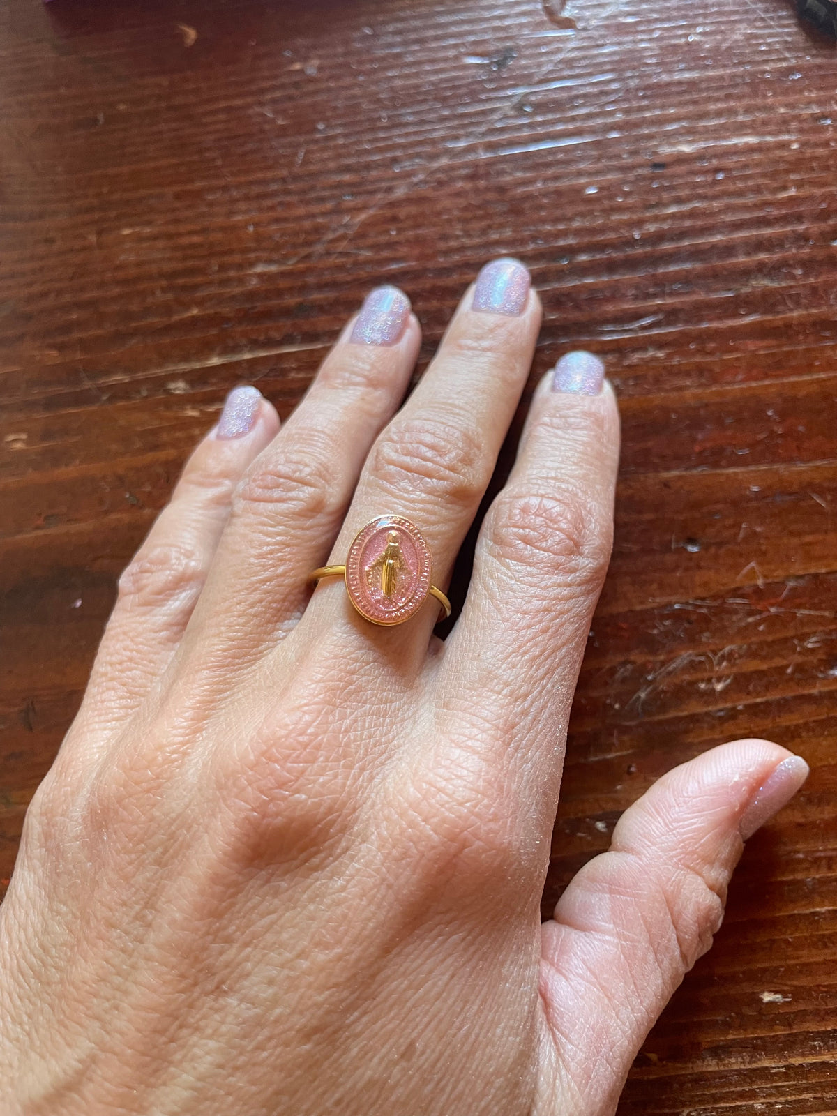 ANELLO DIPINTO CON MADONNINA
