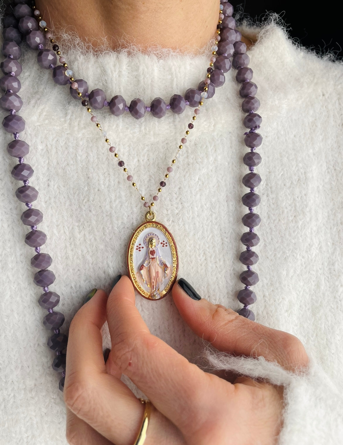 COLLANA MADONNA DIPINTA A MANO