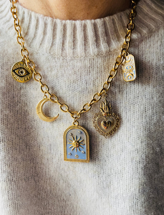 COLLANA RAGGIO DI SOLE azzurro