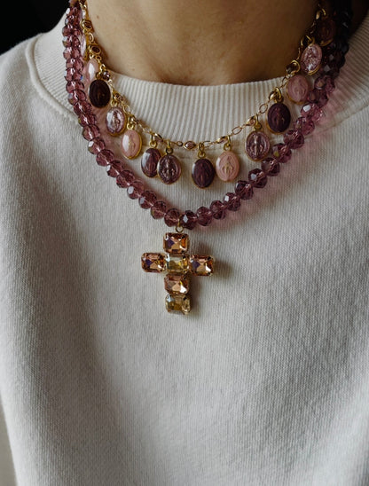 COLLANA CRISTALLI E CROCE