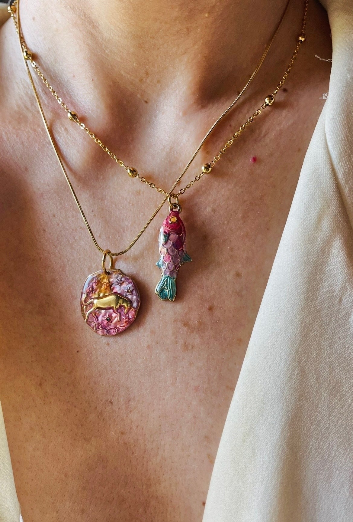 COLLANA PESCIOLINO DIPINTO