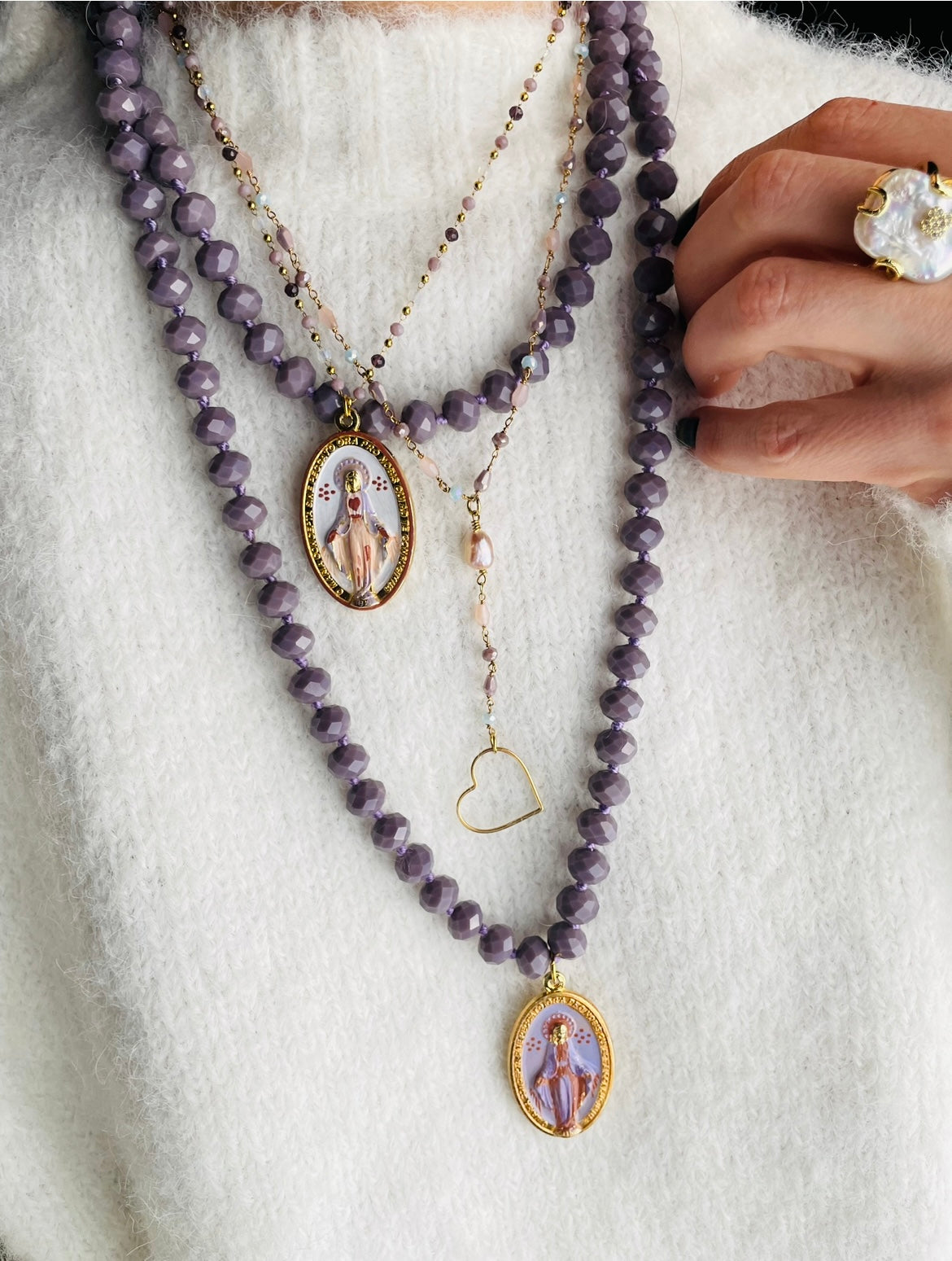 COLLANA MADONNA DIPINTA A MANO