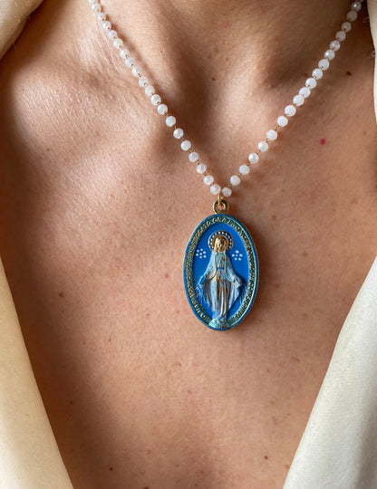 COLLANA MADONNA DIPINTA A MANO