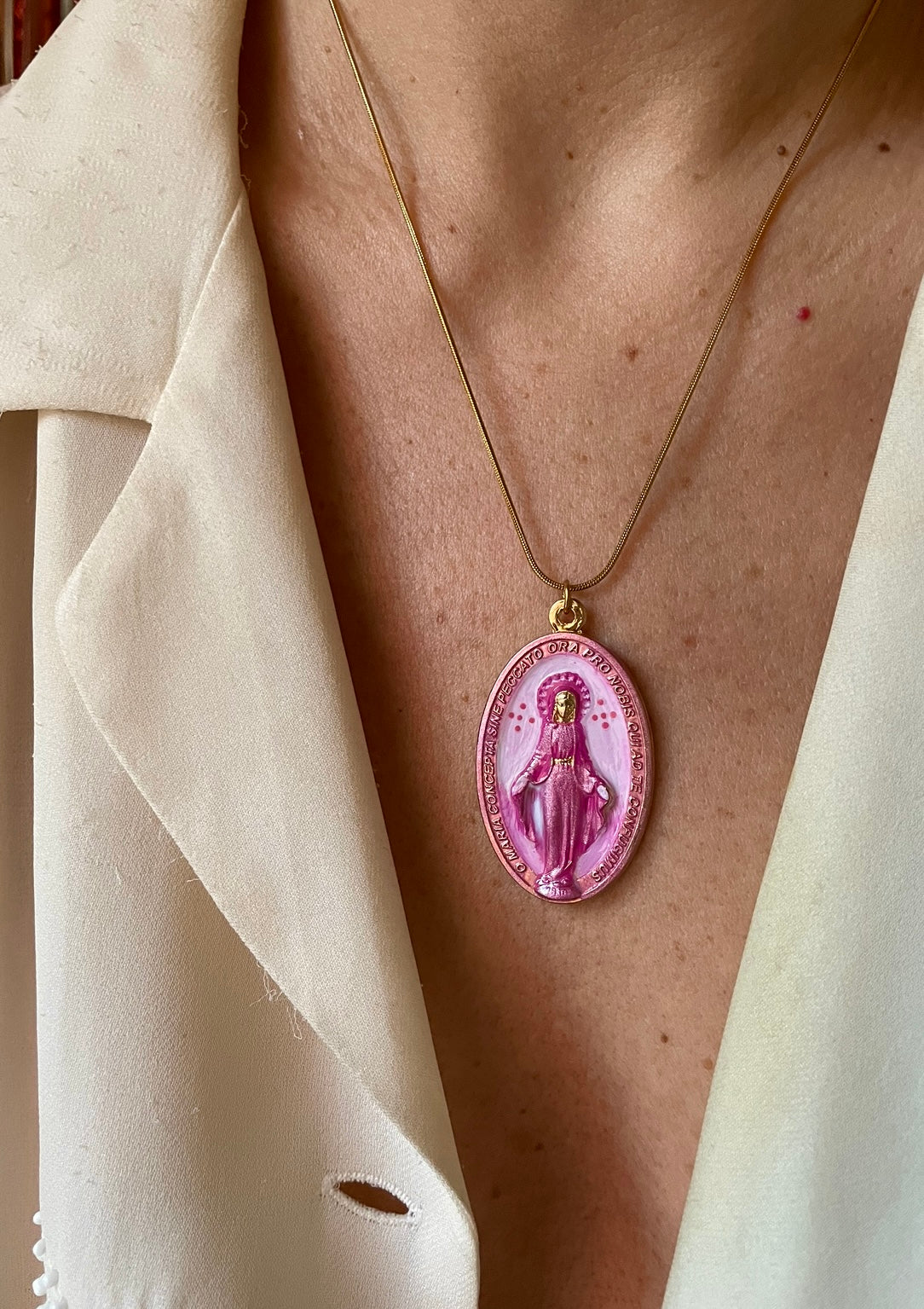 COLLANA MADONNA DIPINTA A MANO