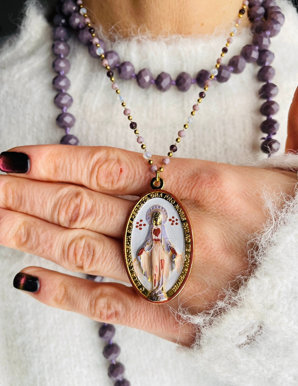 COLLANA MADONNA DIPINTA A MANO