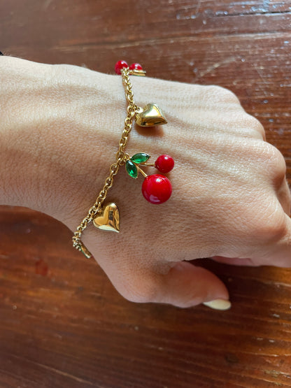 BRACCIALE CHERRY E CUORI