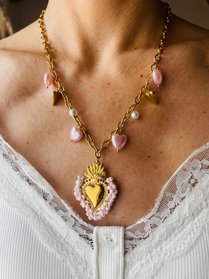 COLLANA CUORE ROSA