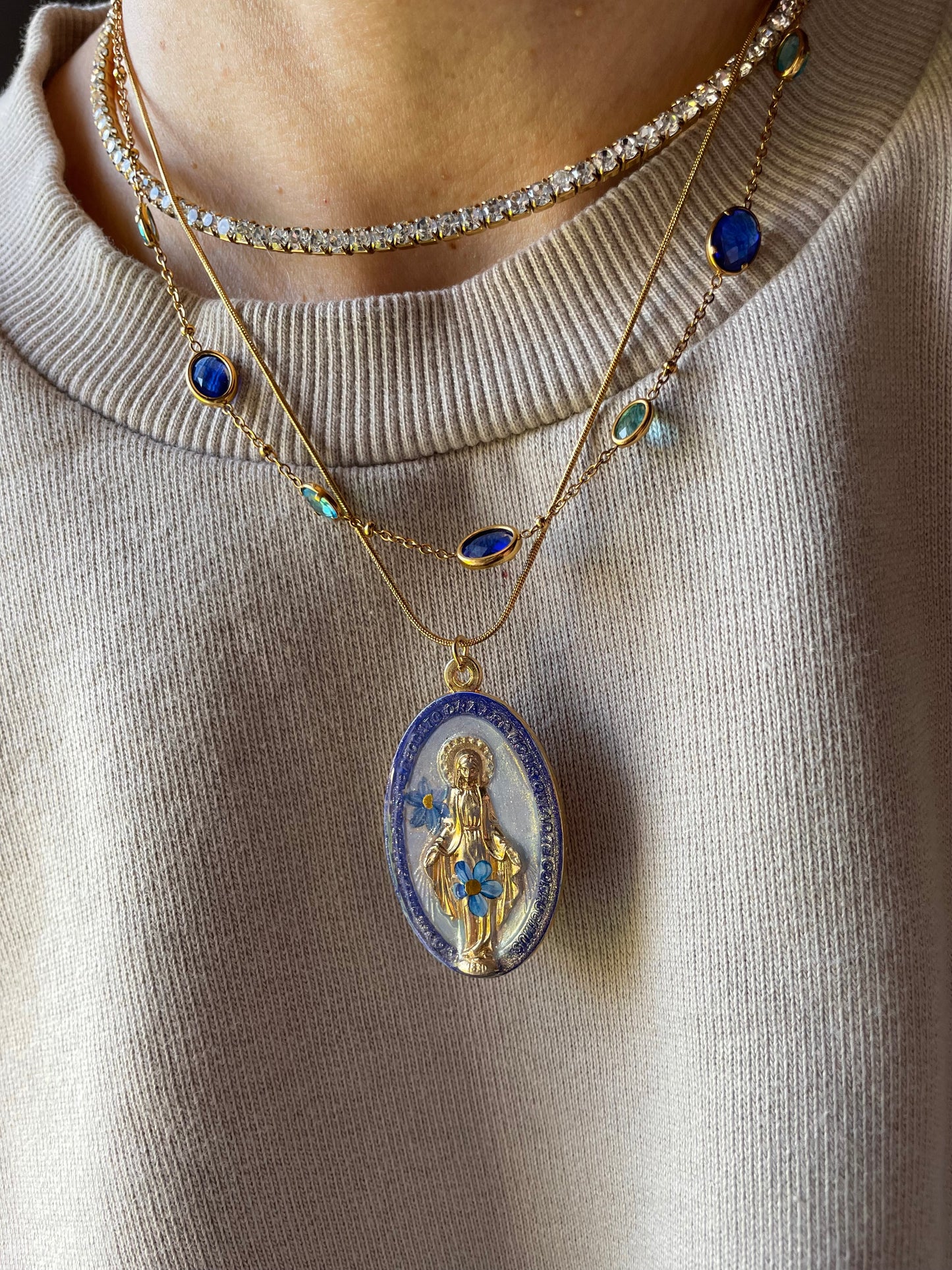 COLLANA CON MEDAGLIA DELLA MADONNA MIRACOLOSA