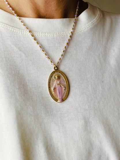 COLLANA BIG MADONNA DIPINTA