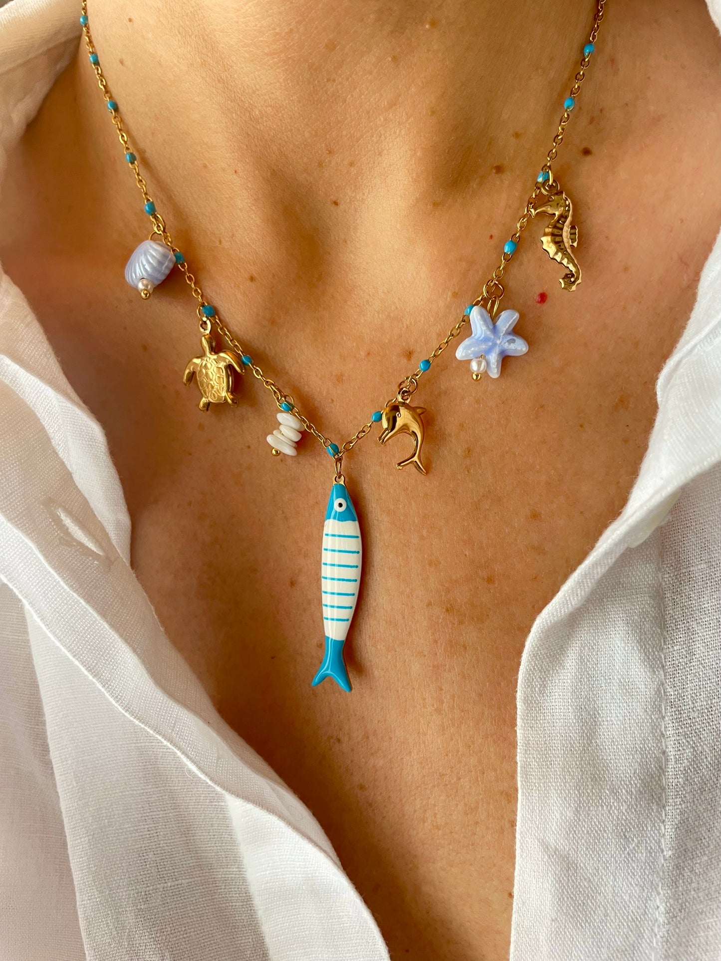 COLLANA PESCIOLINO DEL MARE azzurro