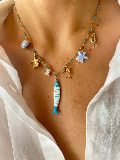 COLLANA PESCIOLINO DEL MARE azzurro