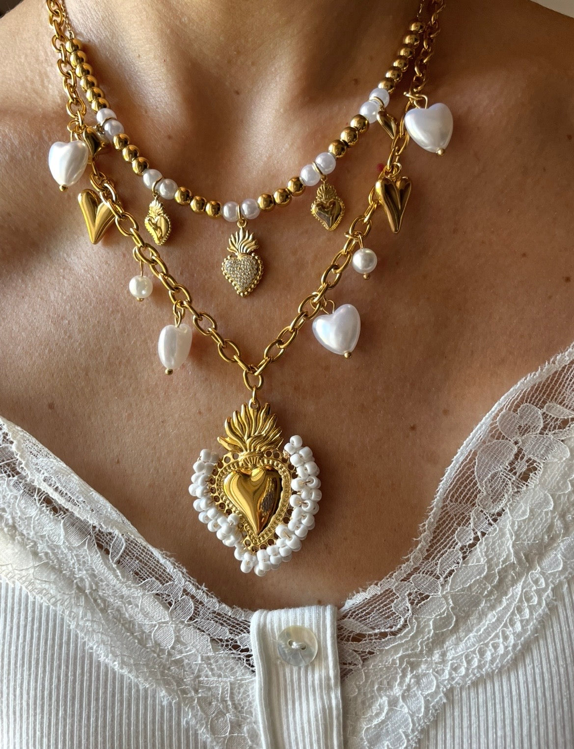 COLLANA CUORE BIANCO
