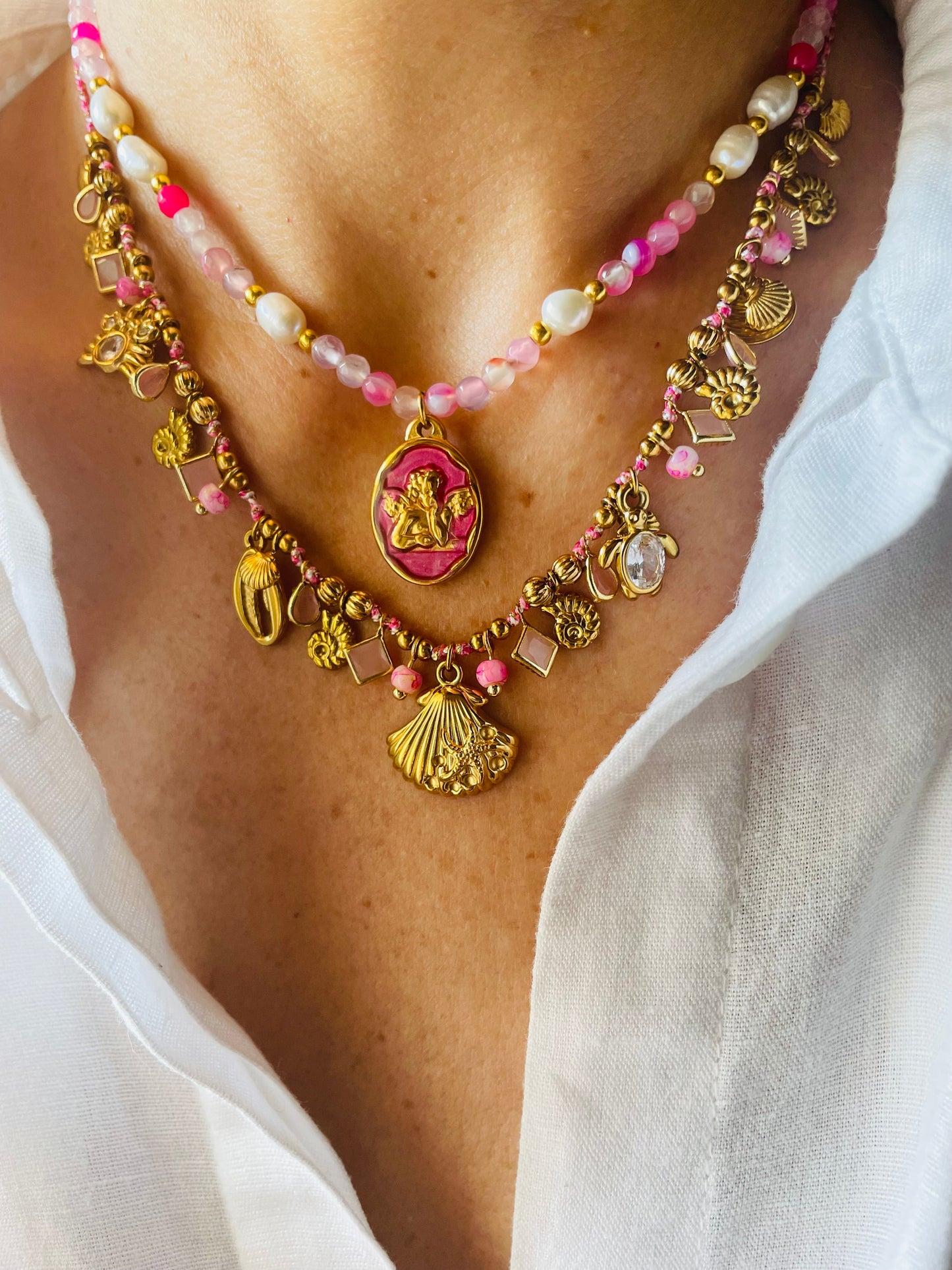 COLLANA CONCHIGLIE ROSA