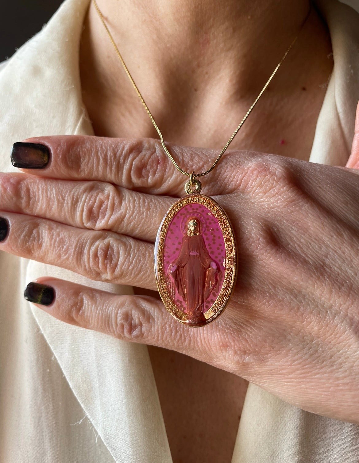 COLLANA MADONNA DIPINTA A MANO