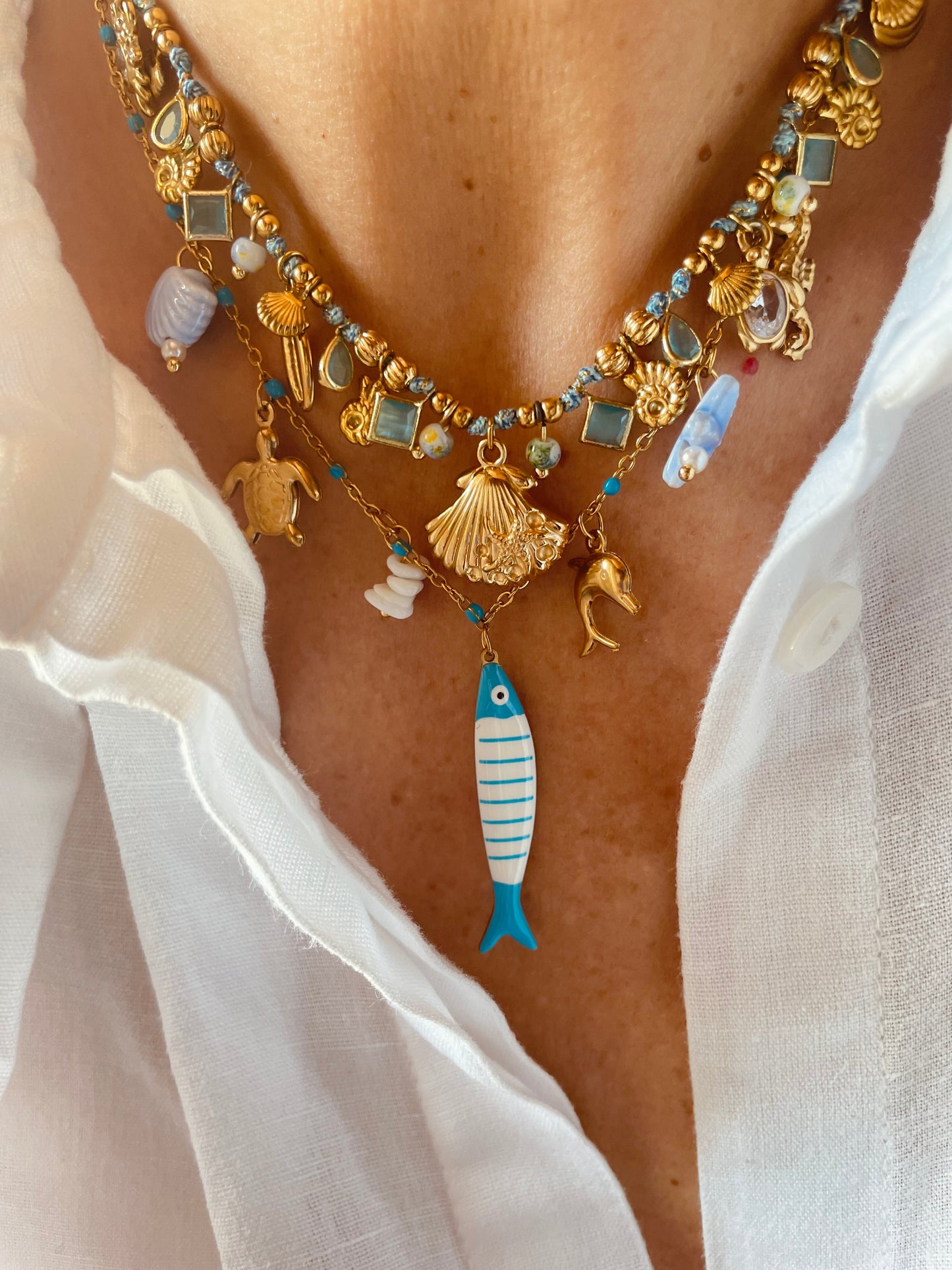 COLLANA PESCIOLINO DEL MARE azzurro