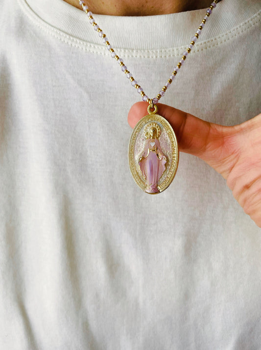 COLLANA BIG MADONNA DIPINTA