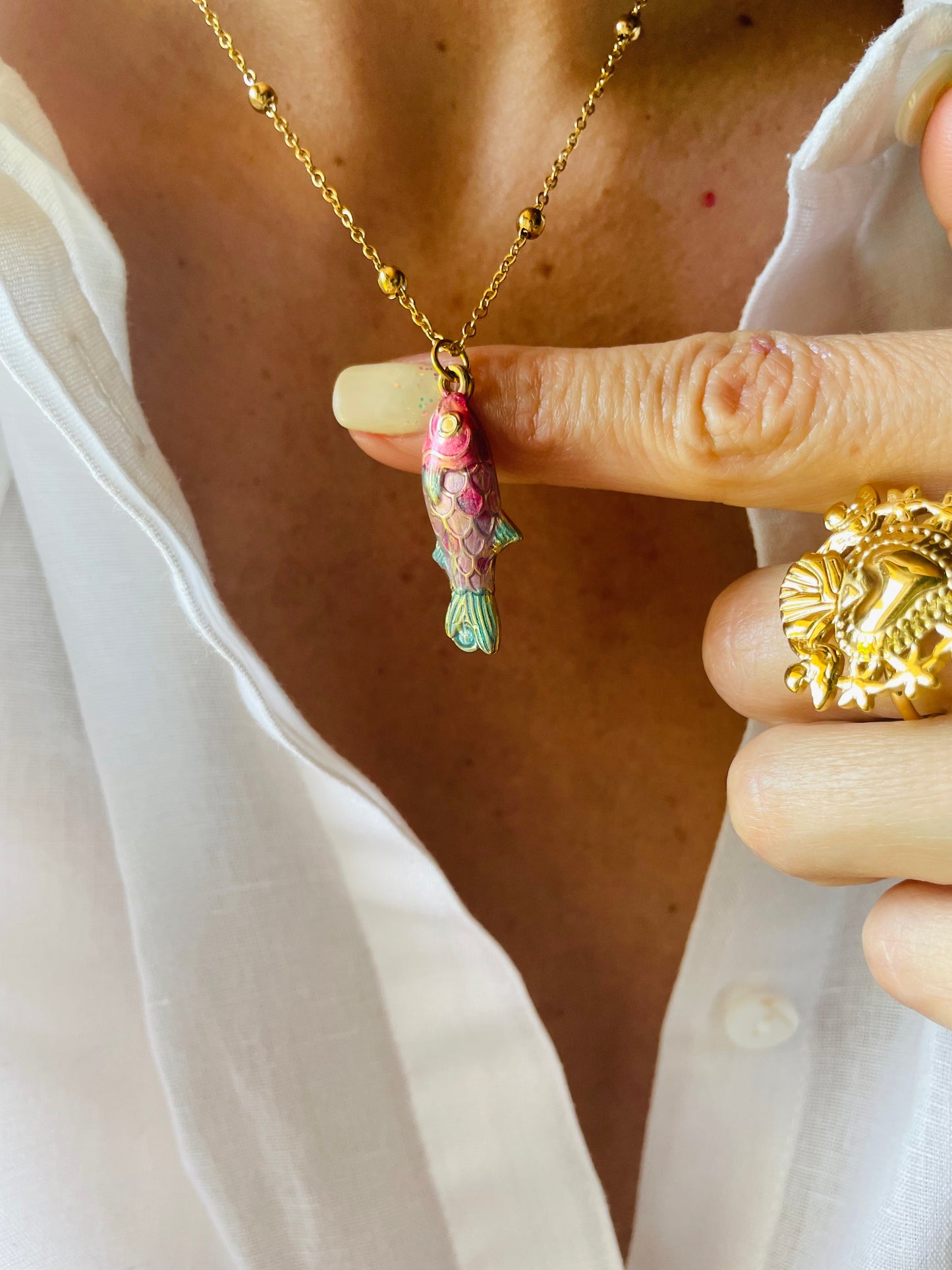 COLLANA PESCIOLINO DIPINTO