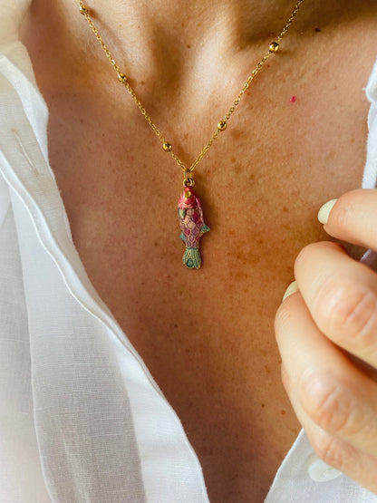 COLLANA PESCIOLINO DIPINTO