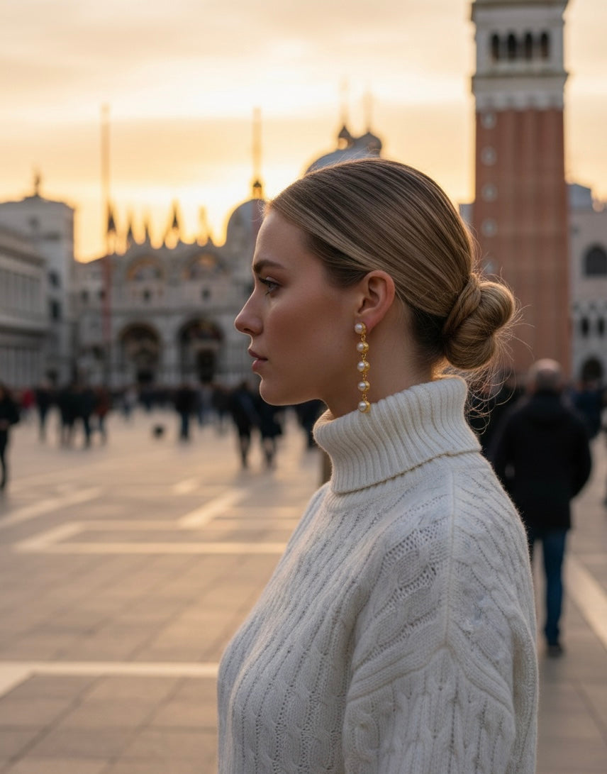 ORECCHINI MADREPERLA DORATA