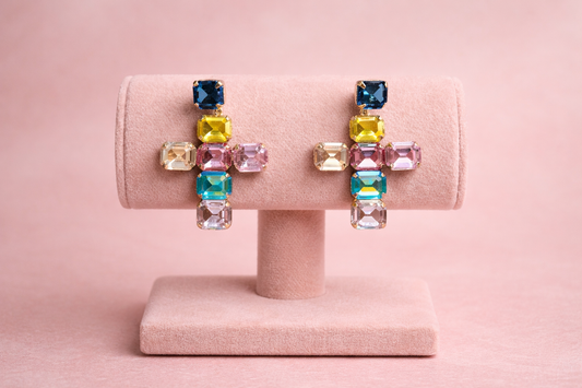 ORECCHINI CROCE MULTICOLORE