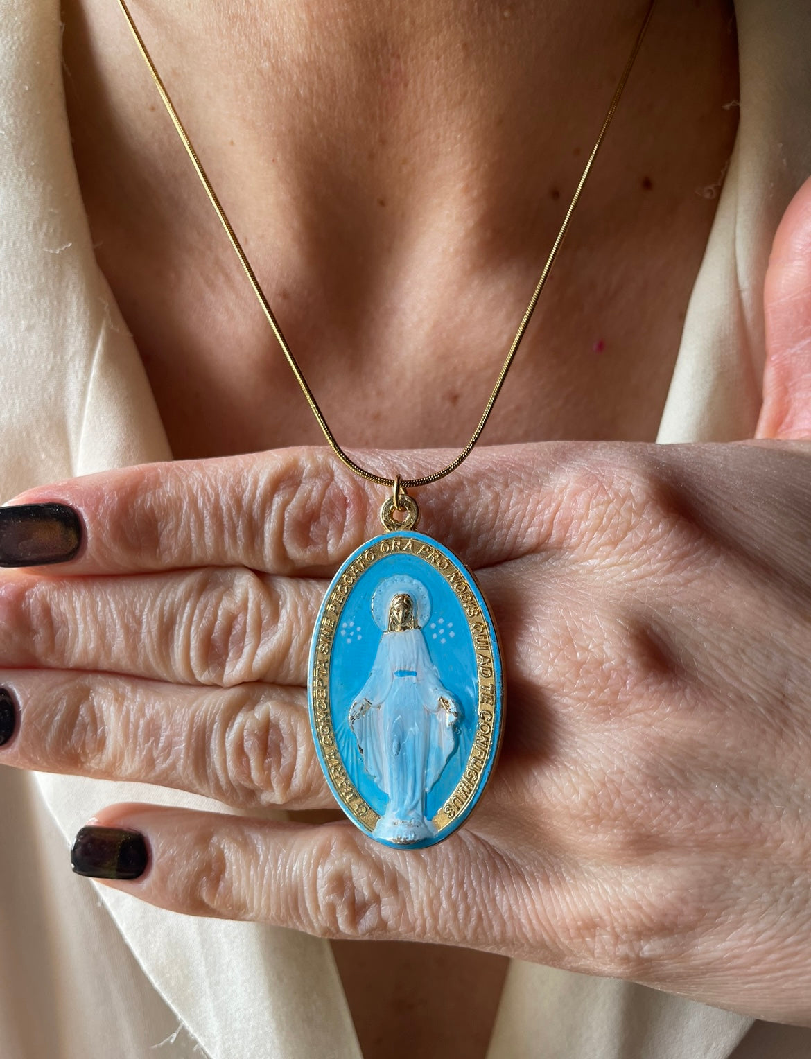 COLLANA MADONNA DIPINTA A MANO
