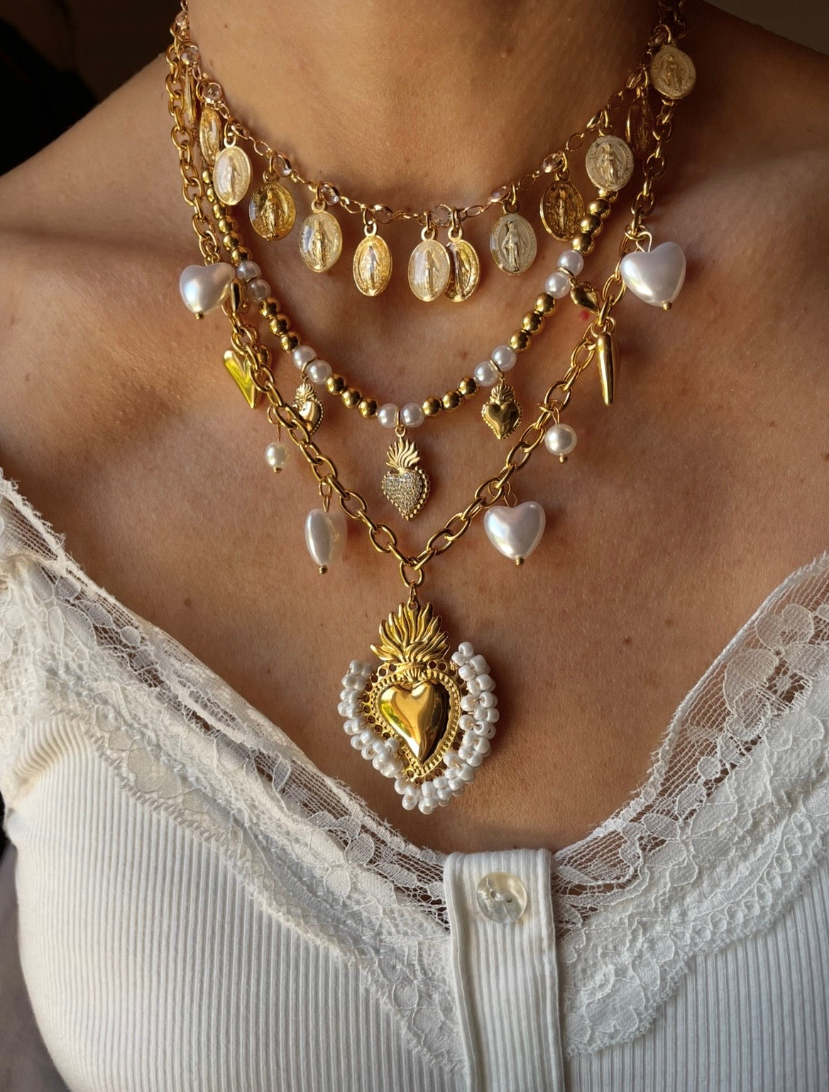 COLLANA CUORE BIANCO