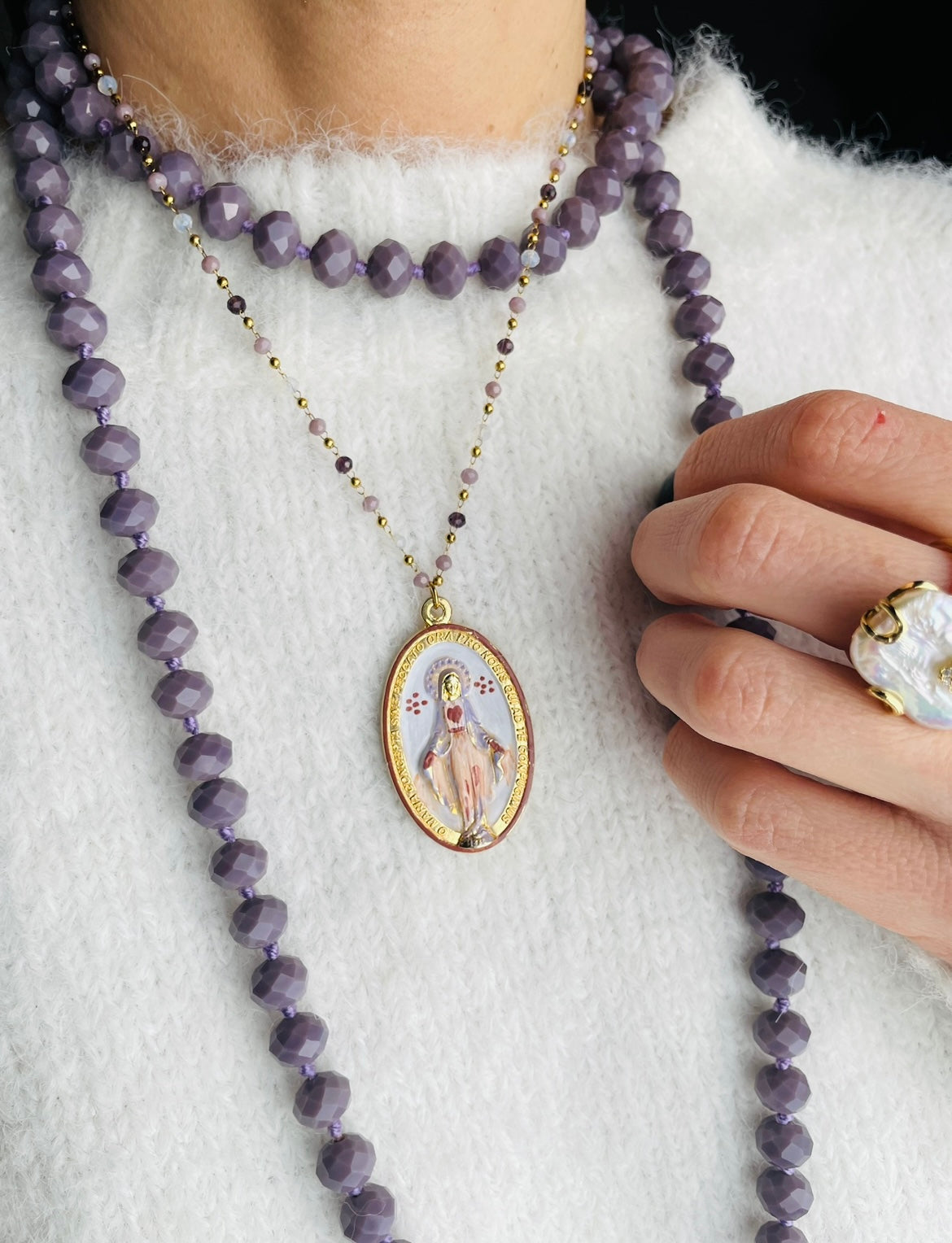 COLLANA MADONNA DIPINTA A MANO