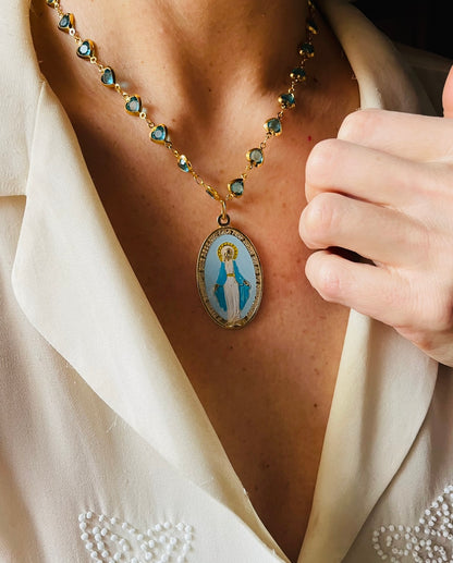 COLLANA MADONNA DIPINTA A MANO