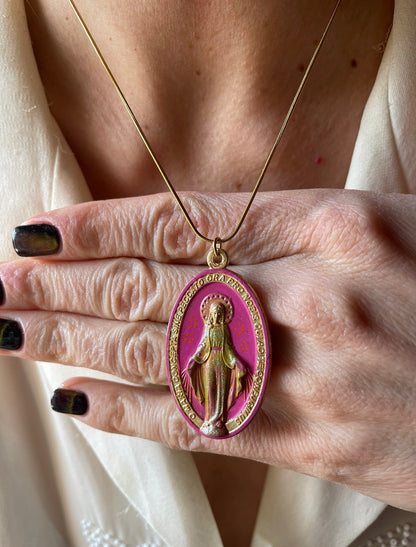 COLLANA MADONNA DIPINTA A MANO