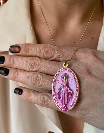 COLLANA MADONNA DIPINTA A MANO