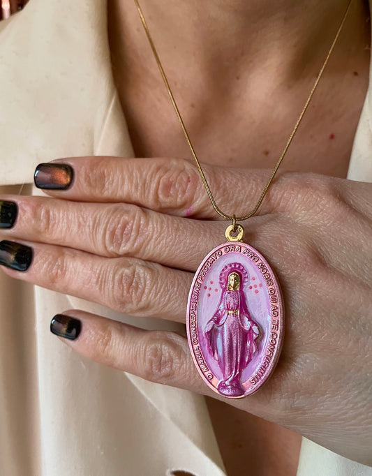 COLLANA MADONNA DIPINTA A MANO