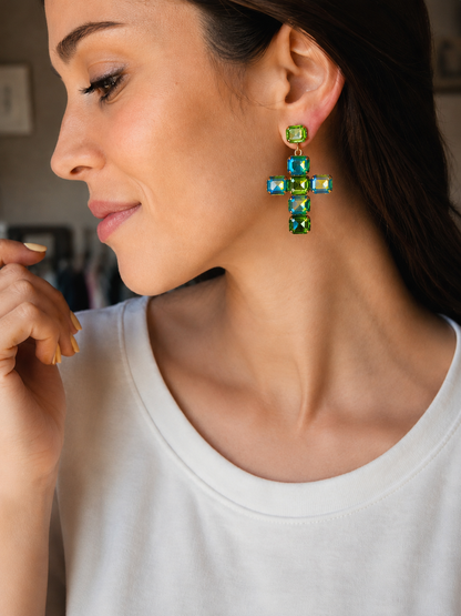 ORECCHINI CROCE VERDE
