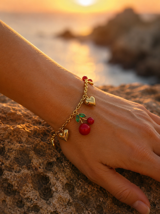 BRACCIALE CHERRY E CUORI