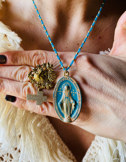 COLLANA MADONNA DIPINTA A MANO