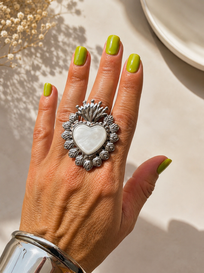 ANELLO CUORE GRANDE argentato