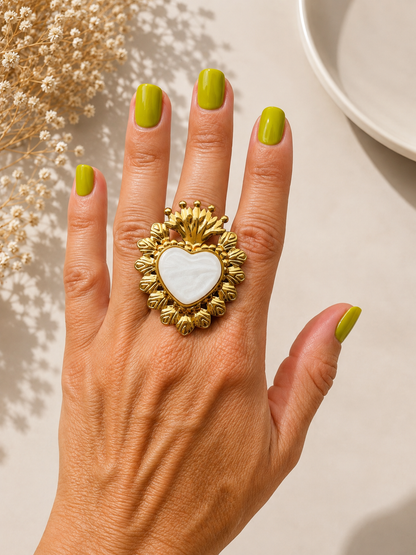 ANELLO CUORE GRANDE dorato