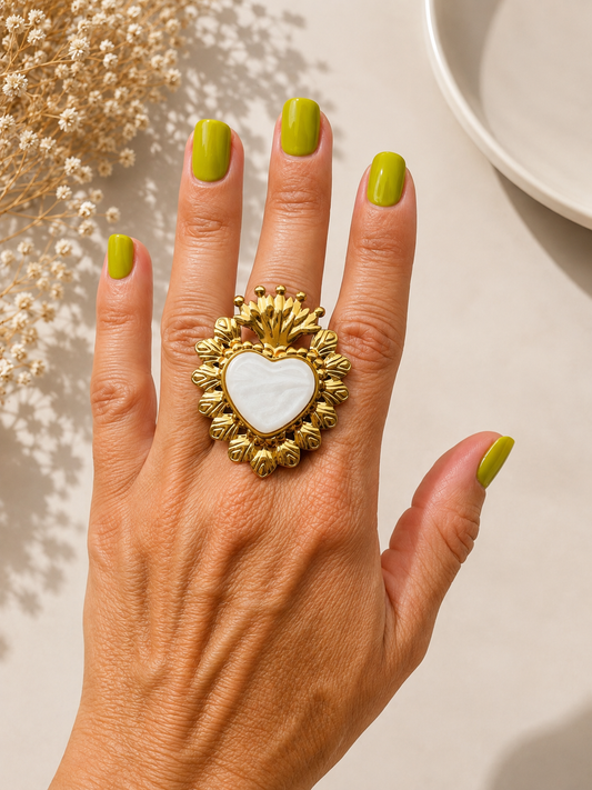 ANELLO CUORE GRANDE dorato