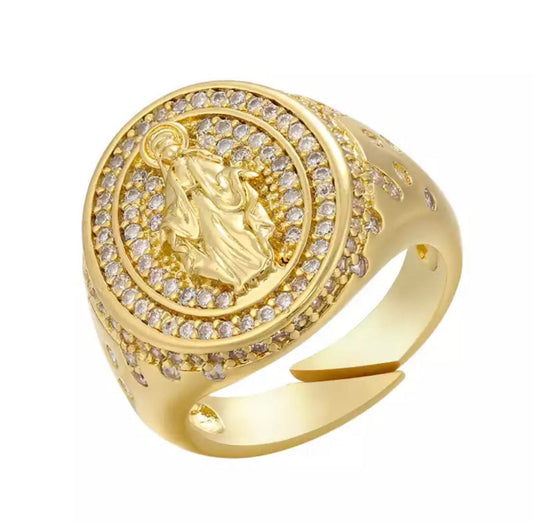 GOLD SILVER MADONNA RING