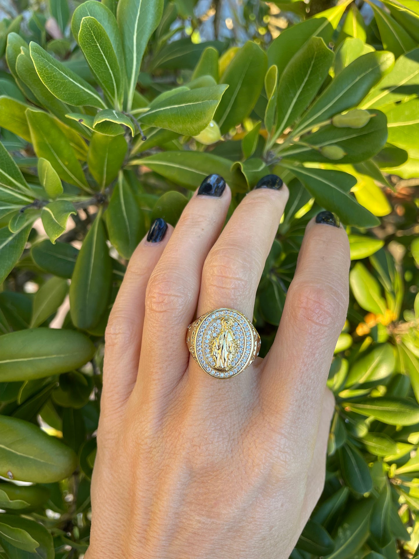 GOLD SILVER MADONNA RING
